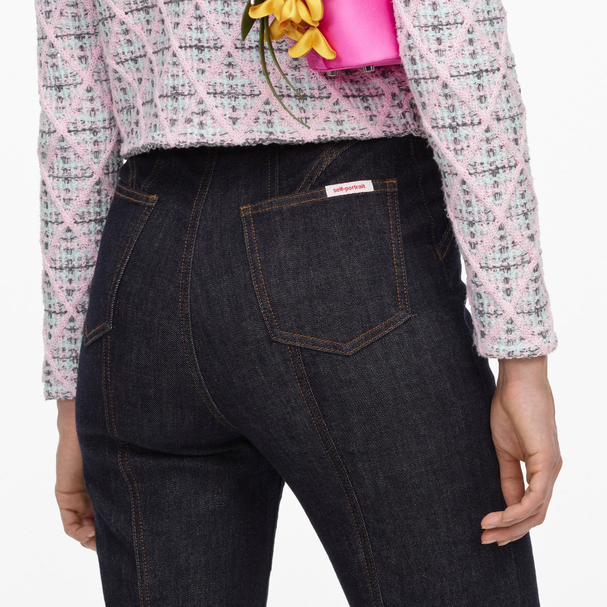 İndigo Denim ve Yüksek Bel Detaylı Jean Pantolon
