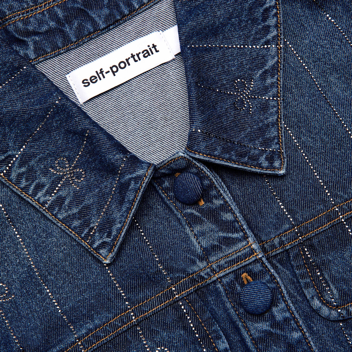 Mavi Taş Çizgili Denim Mini Elbise