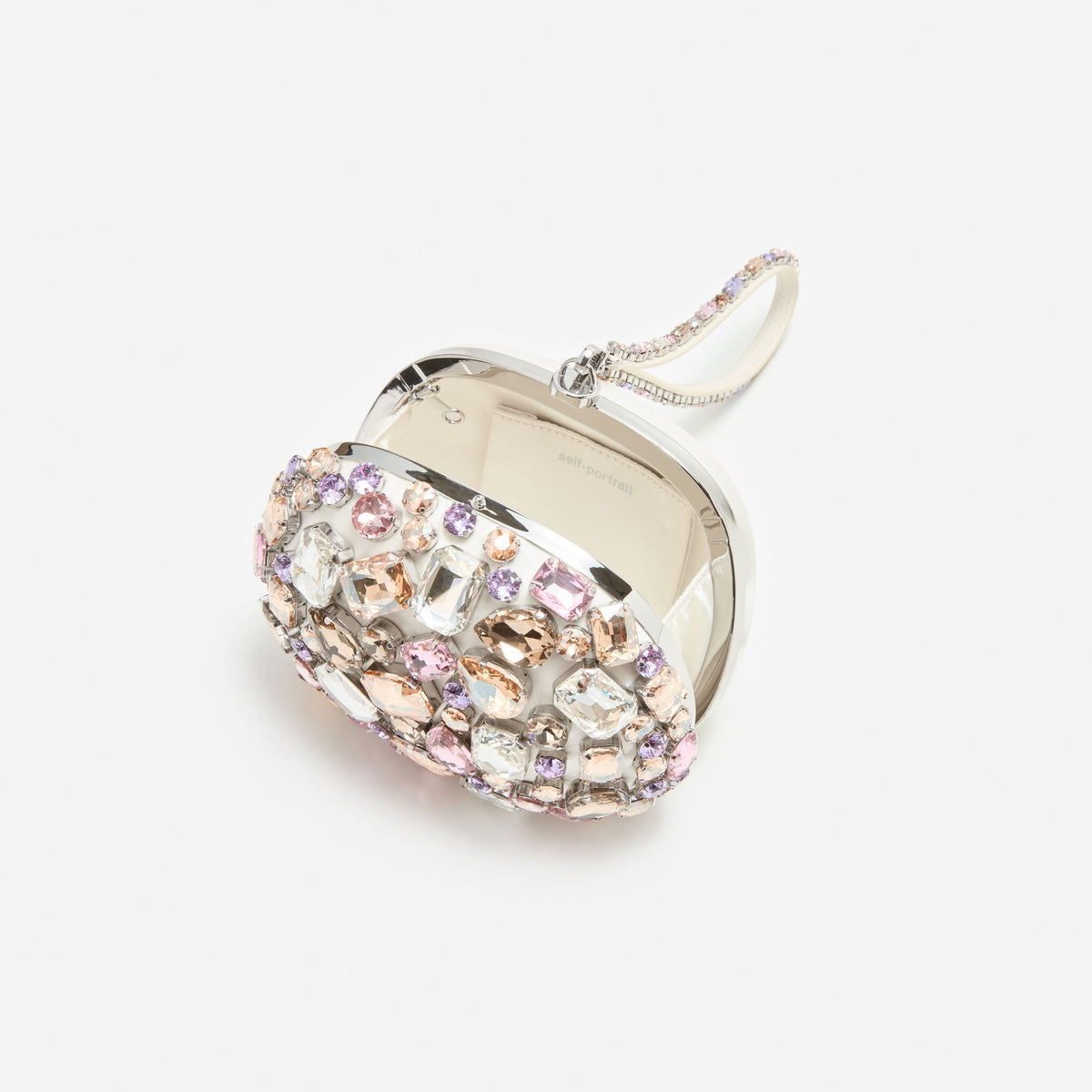 Çok Renkli Kristal ve Saten Detaylı Mini Clutch Çanta