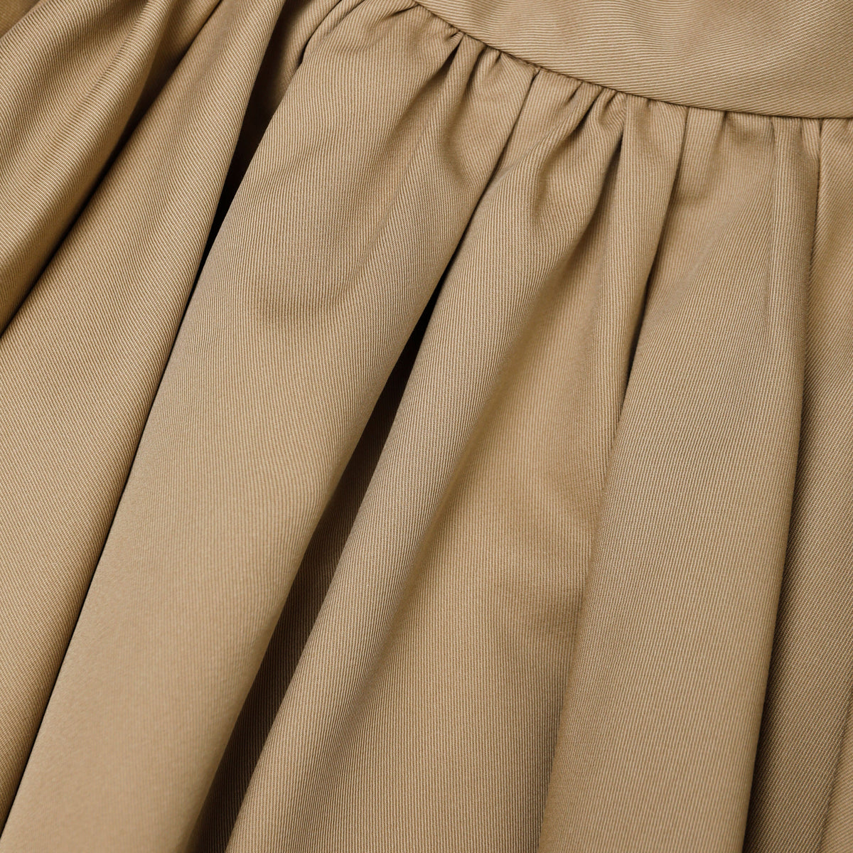 Taba Asimetrik Kesim Pamuklu Gabardin Mini Etek