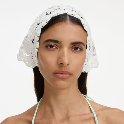 Beyaz Tığ İşi Bandana