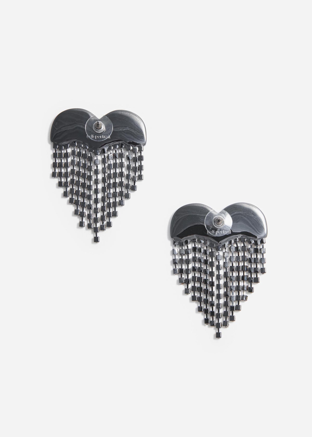 Füme Kristal Kalp Detaylı Küpe