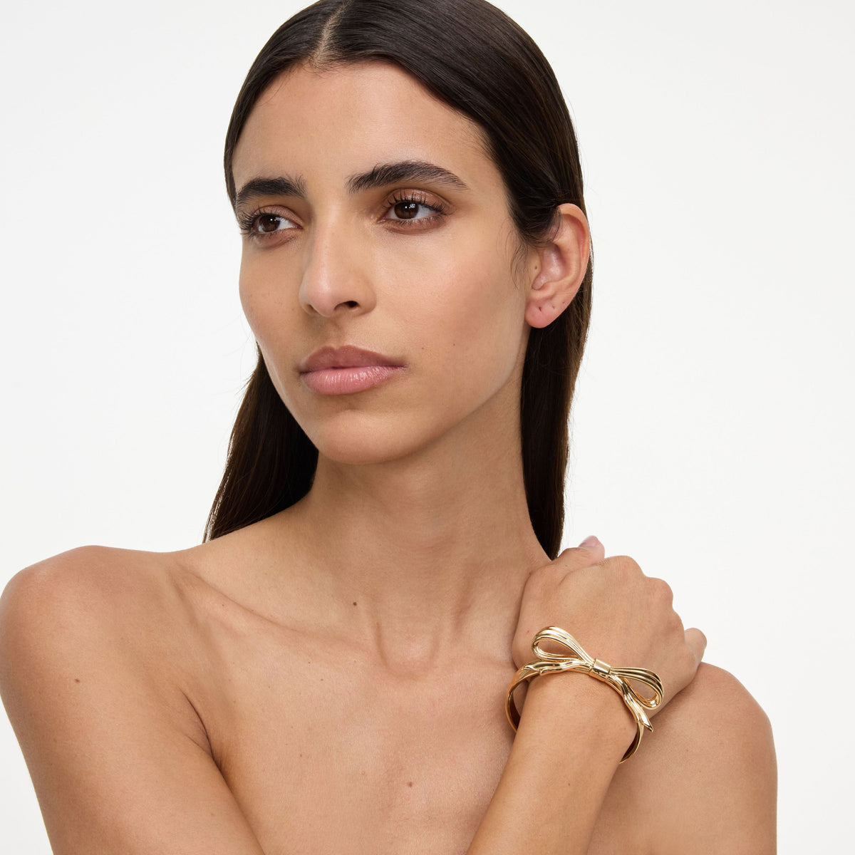 Altın Fiyonk Detaylı Bangle Bilezik