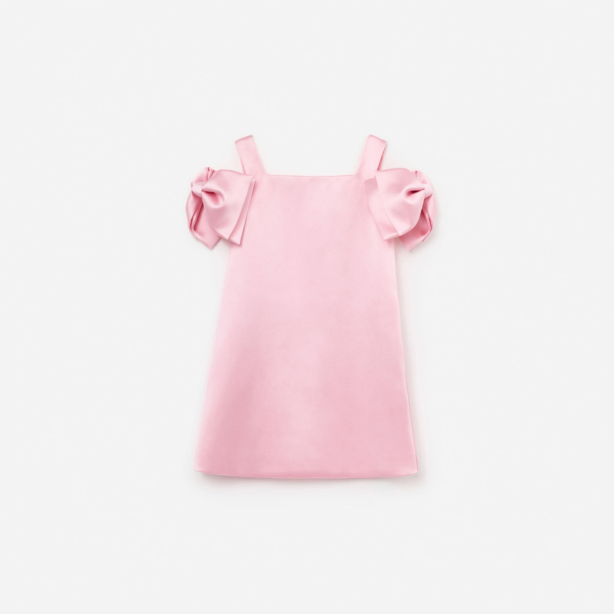 Pembe Balon Kol Saten Çocuk Elbise