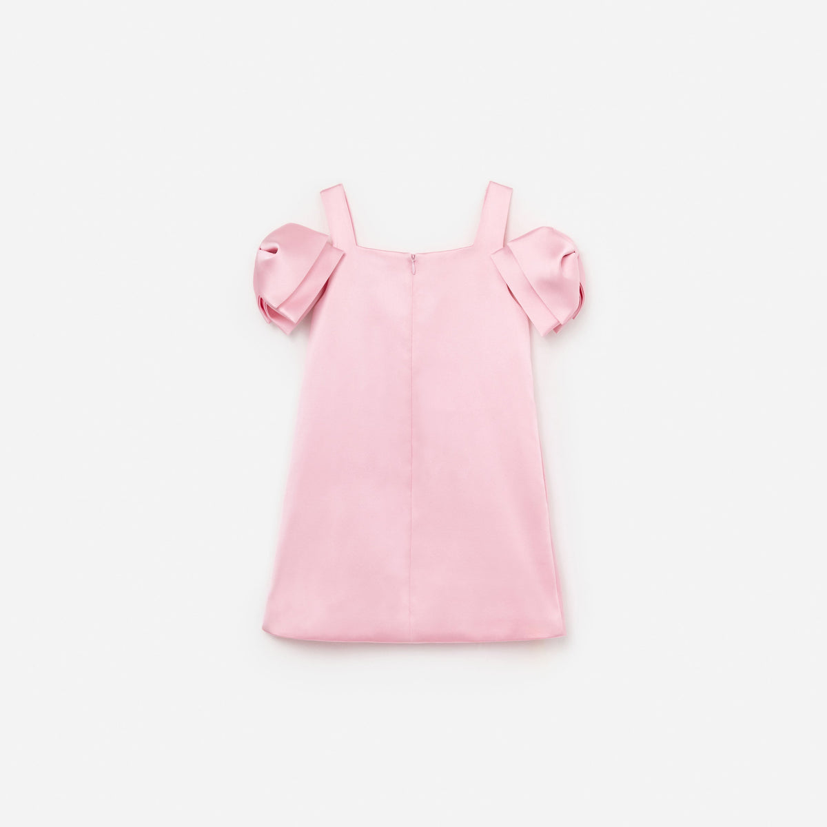 Pembe Balon Kol Saten Çocuk Elbise