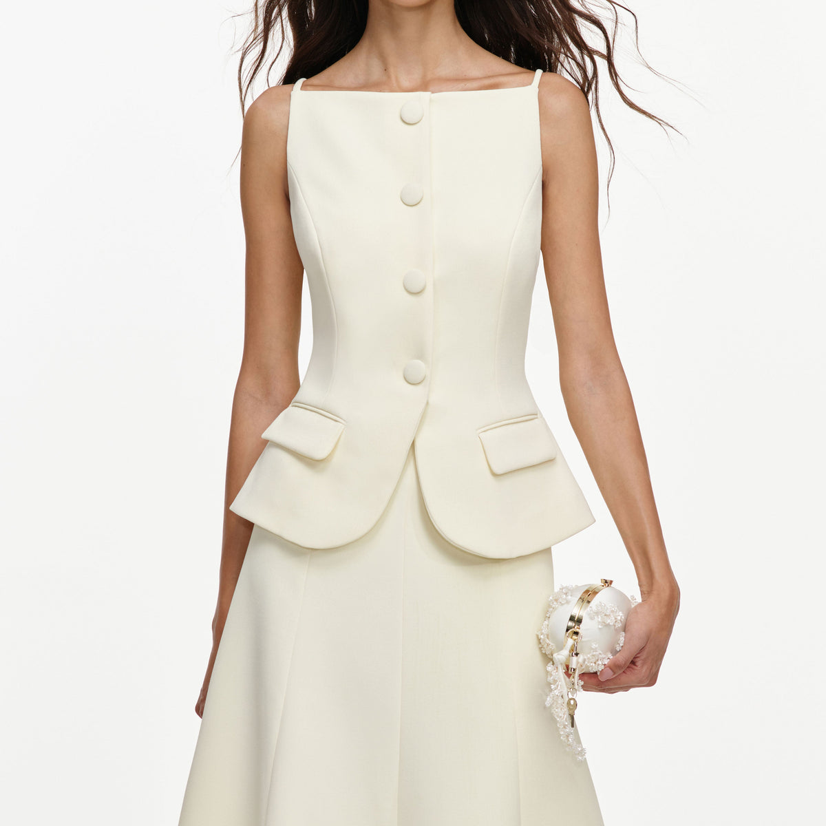 Sarı Krep Peplum Midi Elbise