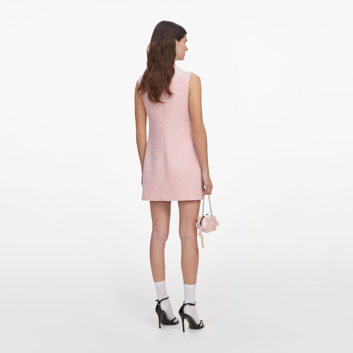 Pembe Dantel Yaka Buklet Mini Elbise