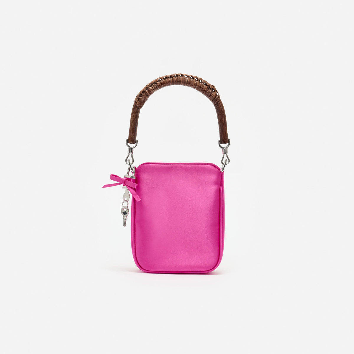 Pembe Saten Mini Tote Çanta