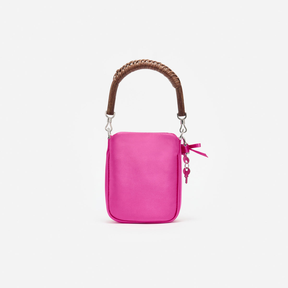 Pembe Saten Mini Tote Çanta