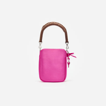 Pembe Saten Mini Tote Çanta