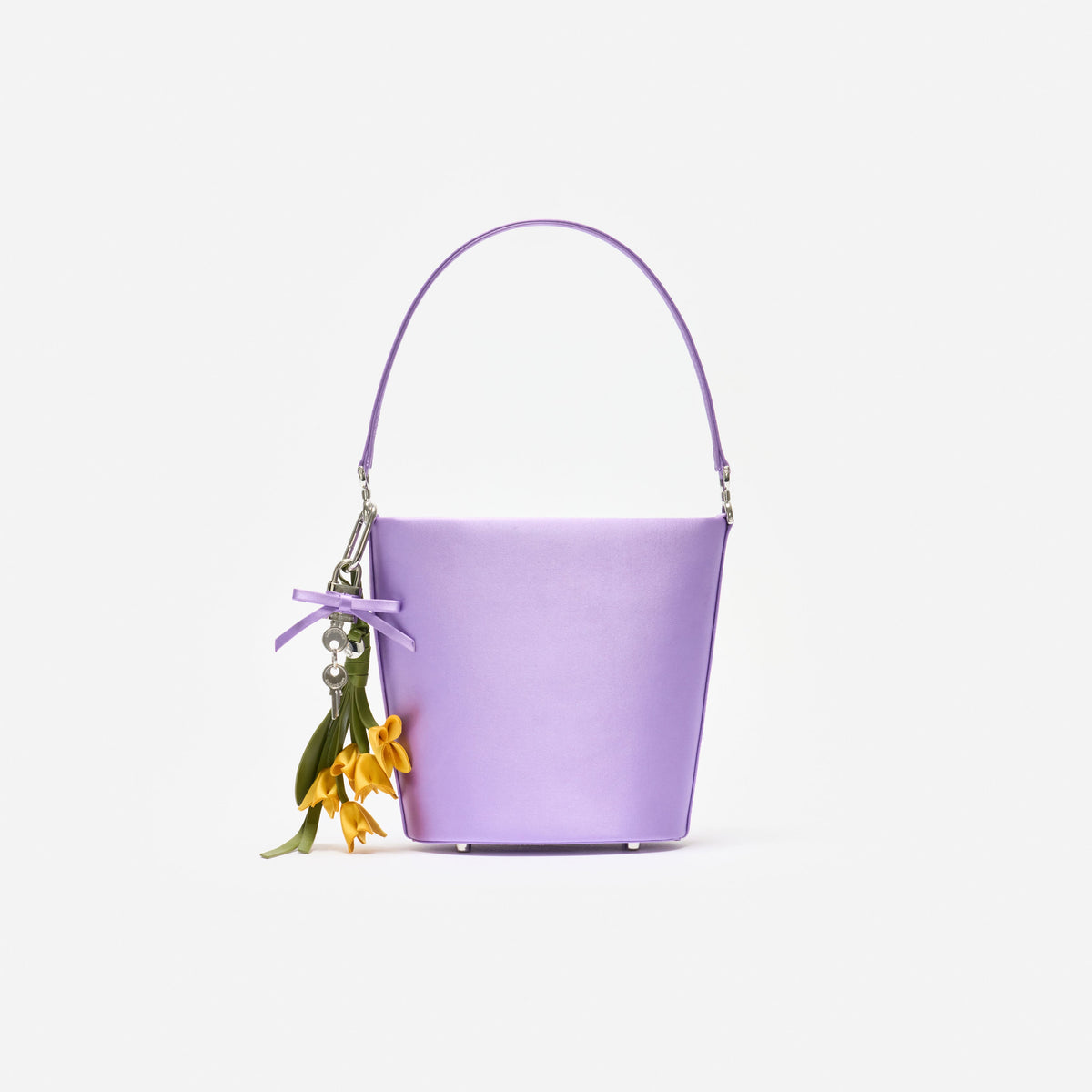 Lila Saten Bucket Çanta