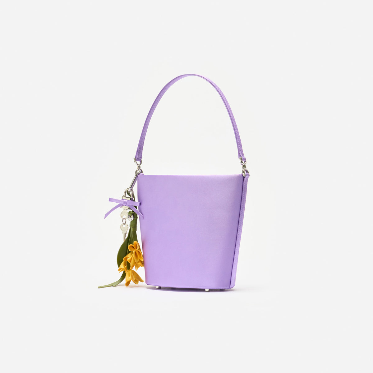 Lila Saten Bucket Çanta