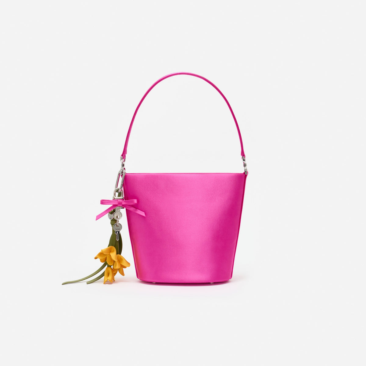 Pembe Saten Bucket Çanta