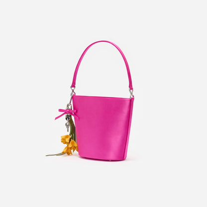 Pembe Saten Bucket Çanta