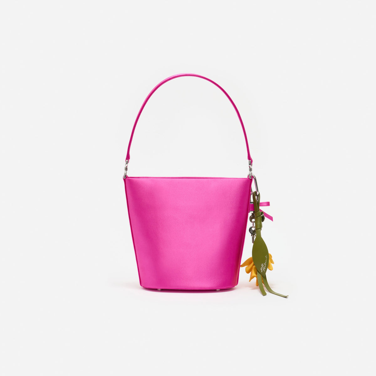Pembe Saten Bucket Çanta