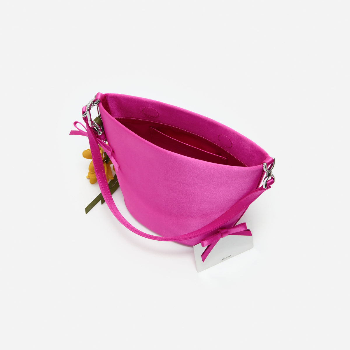 Pembe Saten Bucket Çanta