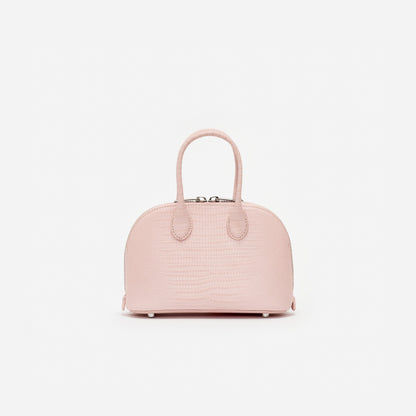 Pembe Kabartma Deri Mini Çanta