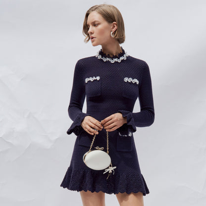 Krem Saten Oval Clutch Çanta