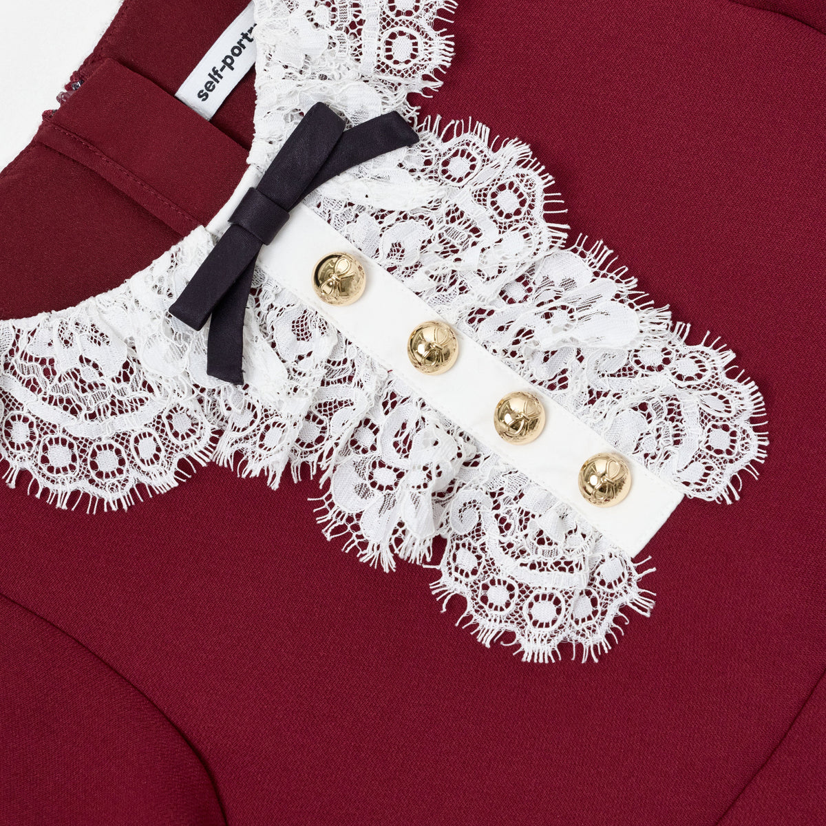 Bordo Dantel Yaka Detaylı Çocuk Elbise