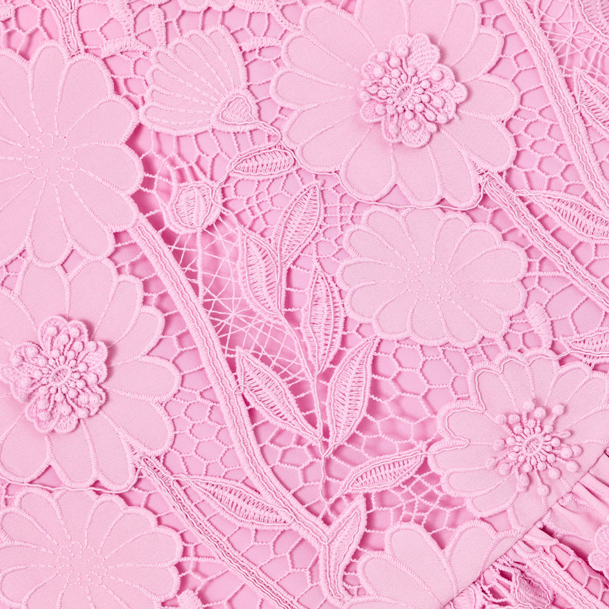 Pembe Çiçek Dantel Detaylı Kolsuz Çocuk Elbise