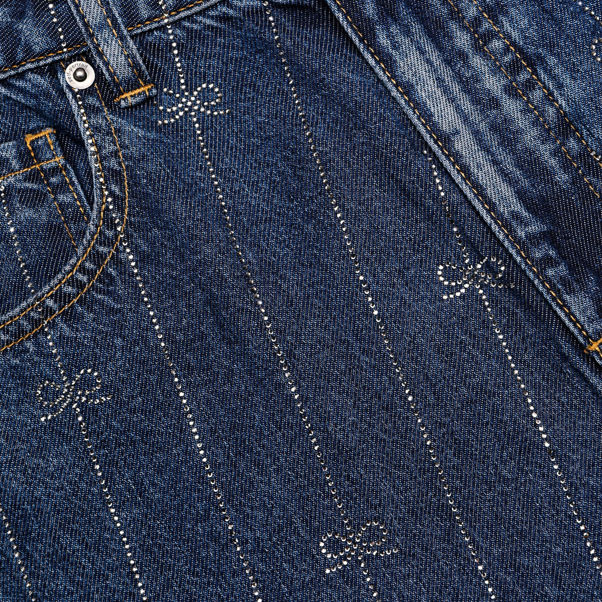 Mavi Taş Çizgili Denim Jean Pantolon