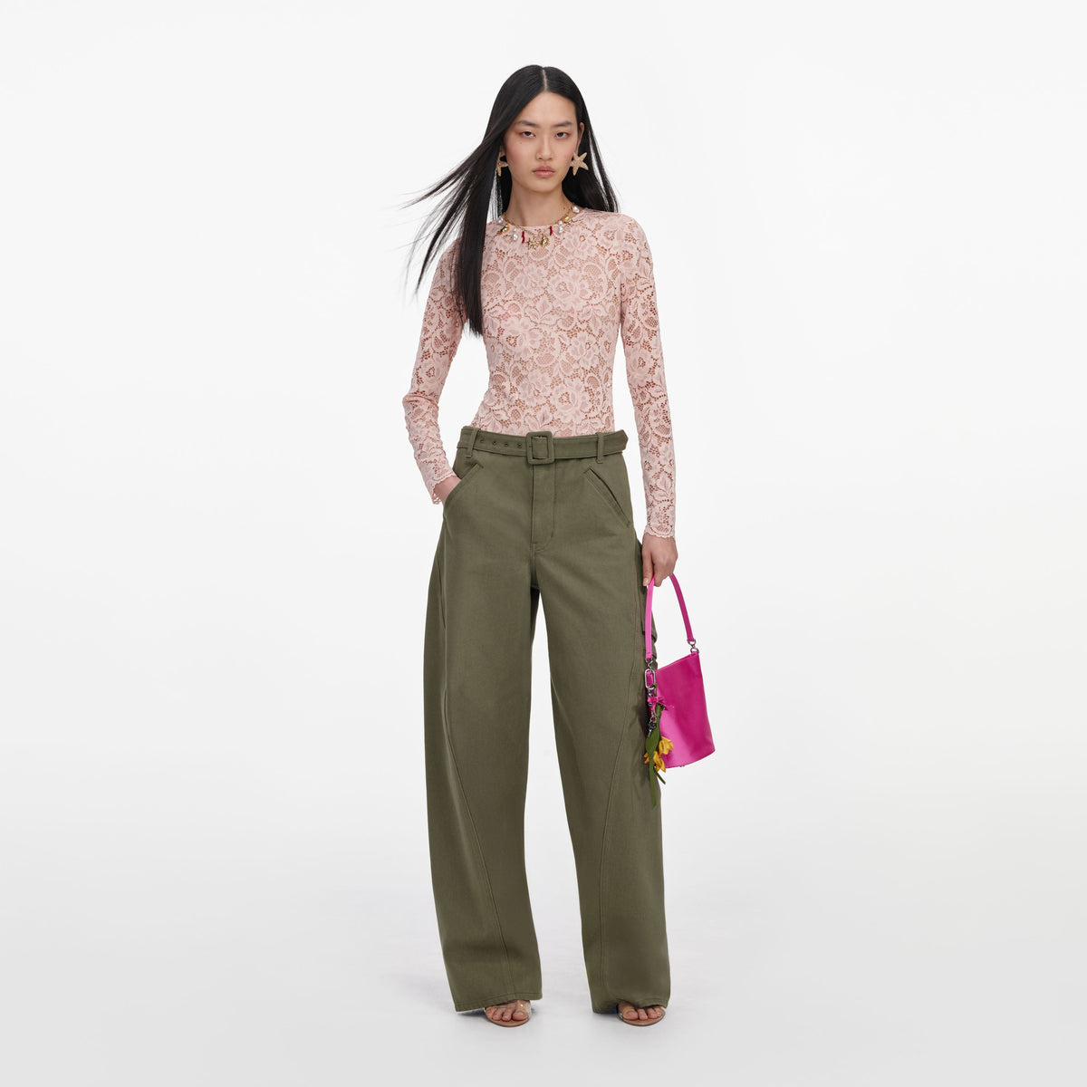 Haki Kargo Cepli Barrel Jean