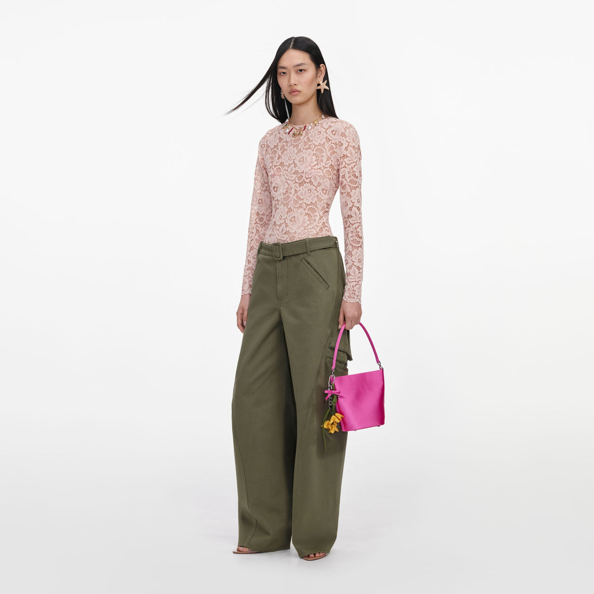 Haki Kargo Cepli Barrel Jean