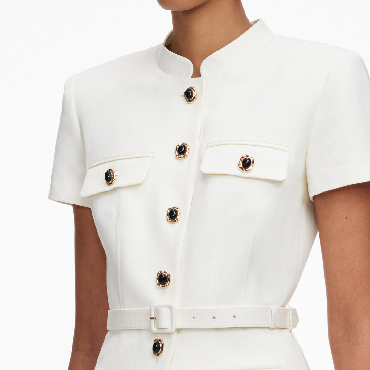 Krem Keten Peplum Tulum