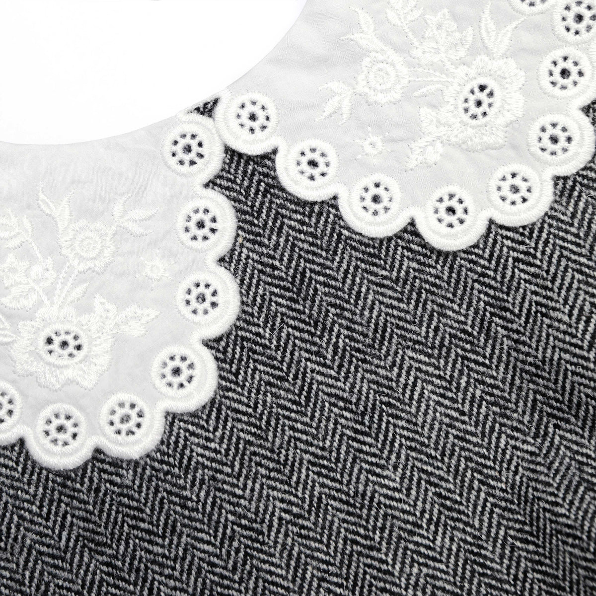 Gri Balıksırtı Yakalı Mini Elbise