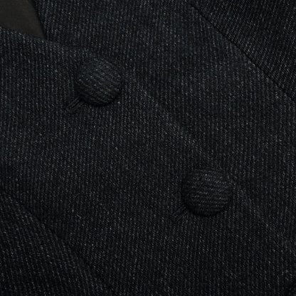 Siyah Yün Karışımlı Blazer Detaylı Midi Elbise