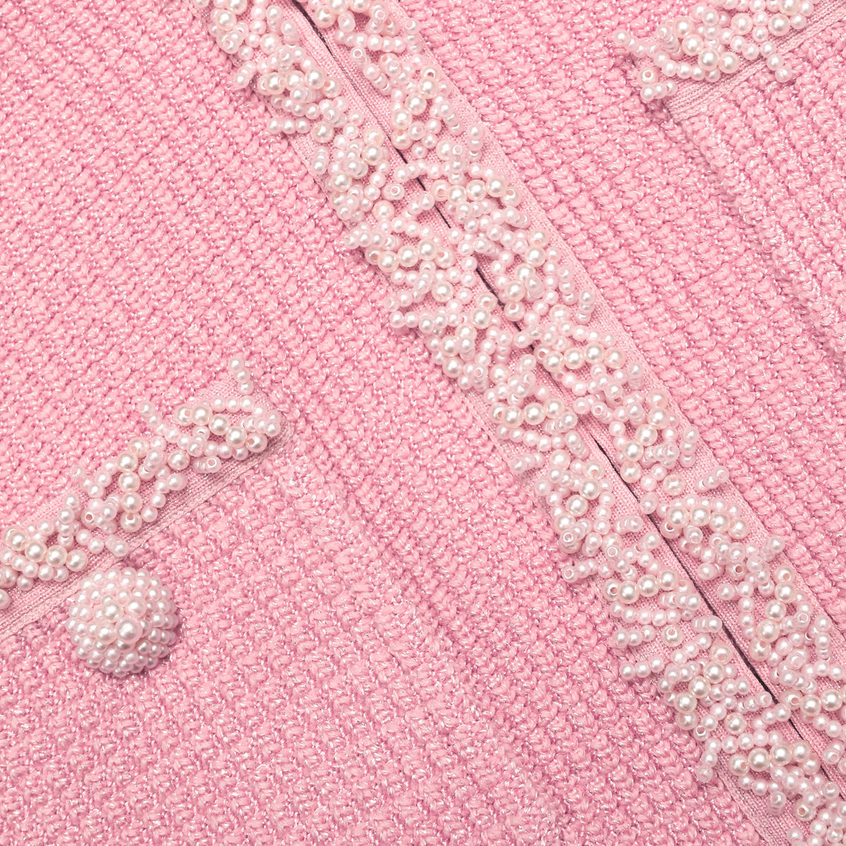 Pembe Peplum Detaylı Triko Midi Elbise