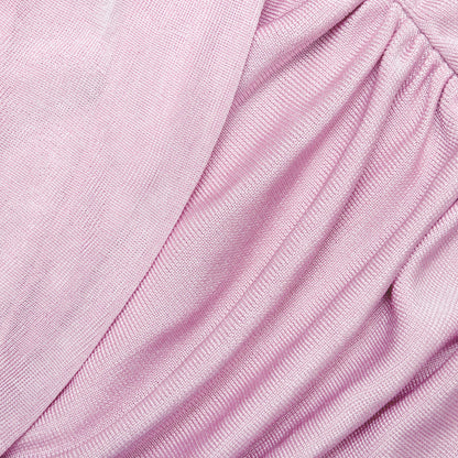 Pembe Dökümlü Triko Midi Elbise