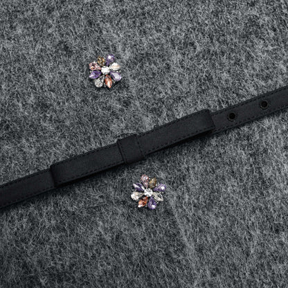 Füme Kristal ve Şerit Detaylı Hırka