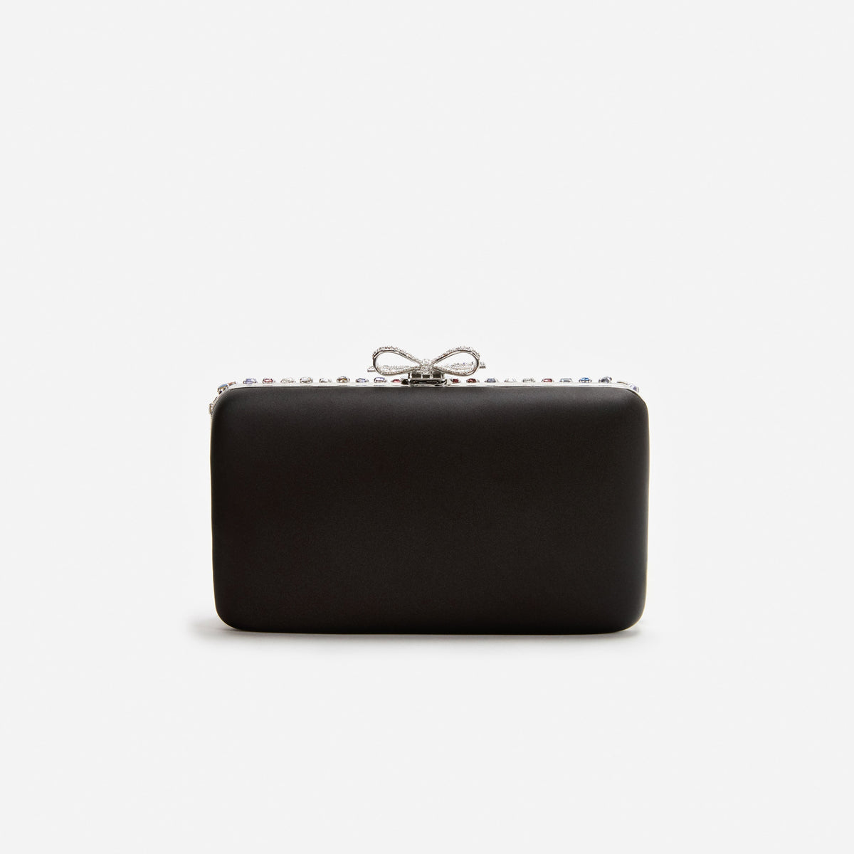 Çok Renkli Kristal ve Saten Detaylı Mini Clutch Çanta