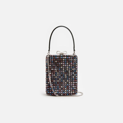 Çok Renkli Kristal Taşlı Mini El Çantası