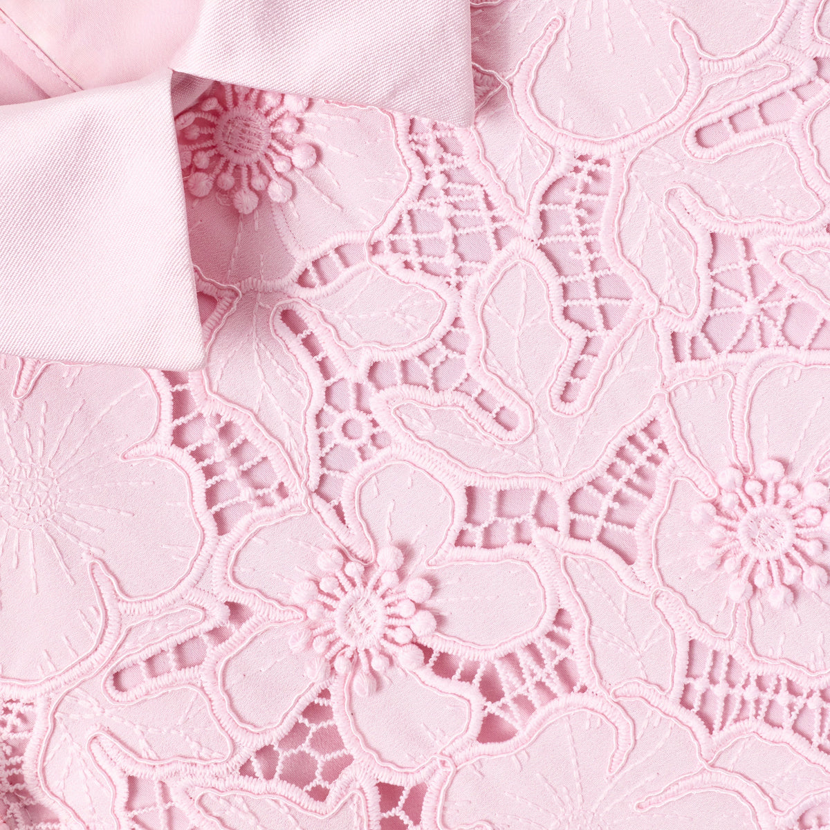 Pembe Çiçek Dantel Detaylı Çocuk Elbise