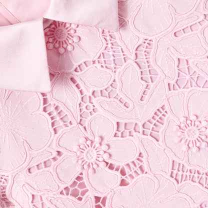 Pembe Çiçek Dantel Detaylı Çocuk Elbise