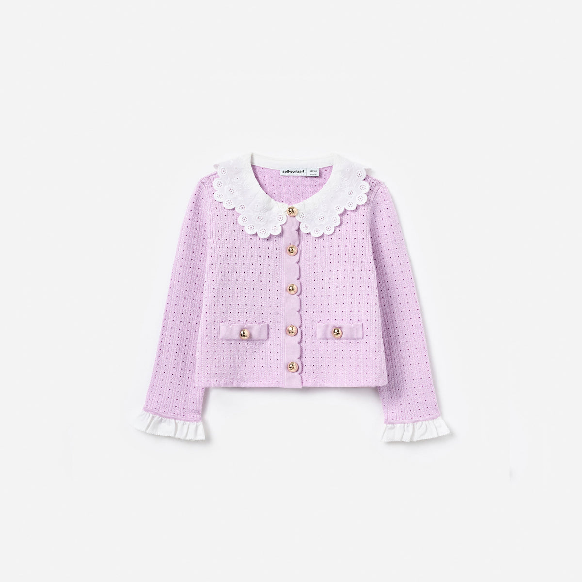 Pembe Ajurlu Fitilli Örme Çocuk Hırka