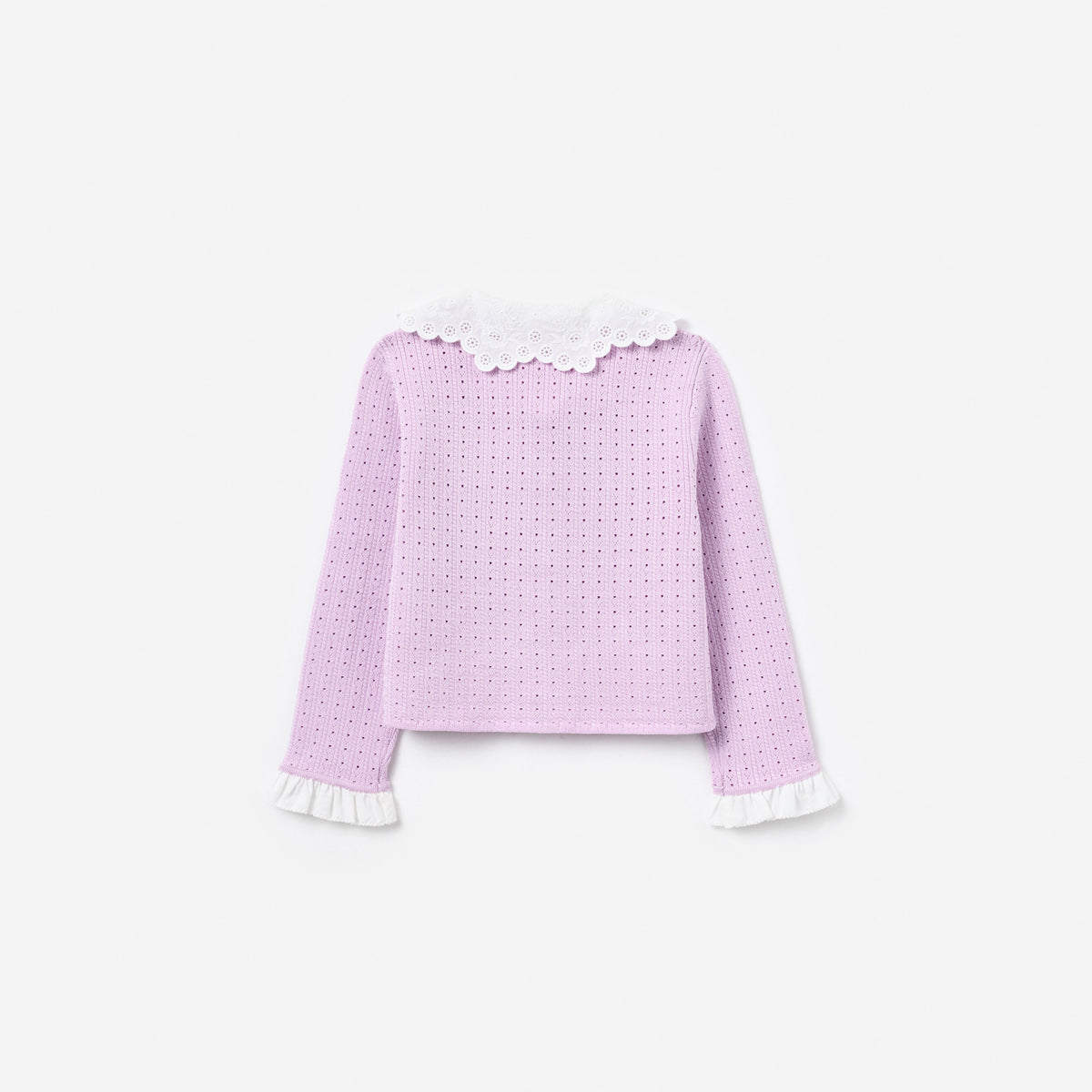 Pembe Ajurlu Fitilli Örme Çocuk Hırka