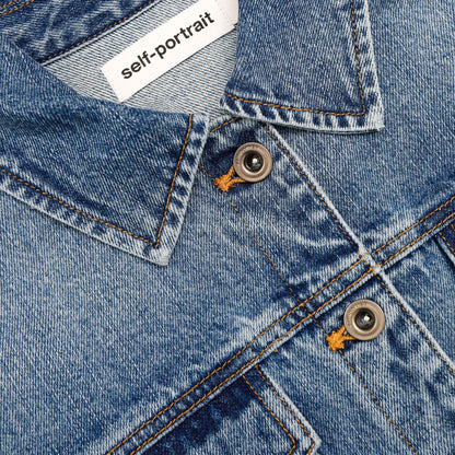 Mavi Düğme Detaylı Denim Mini Gömlek Elbise