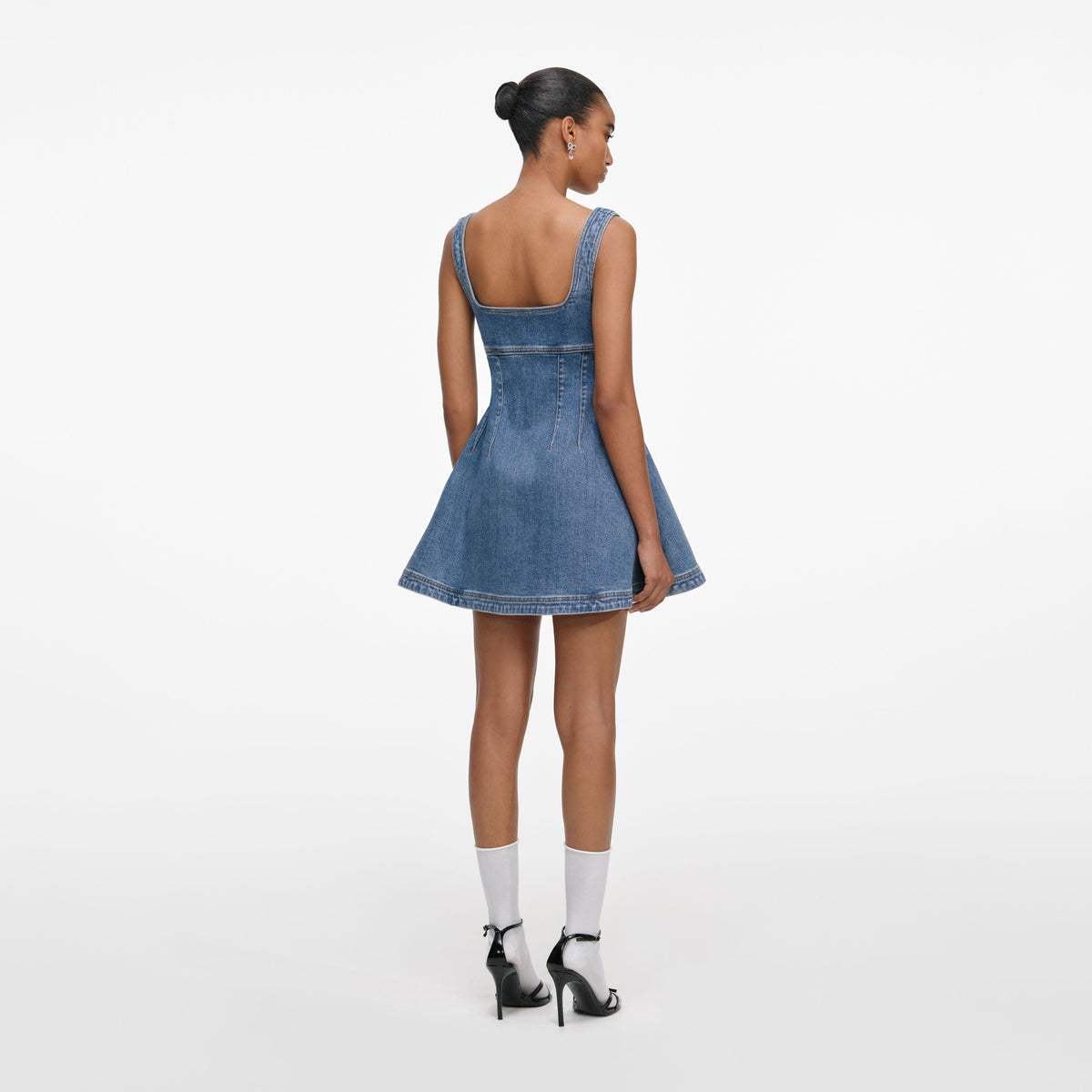 Mavi Denim Kloş Detaylı Mini Elbise