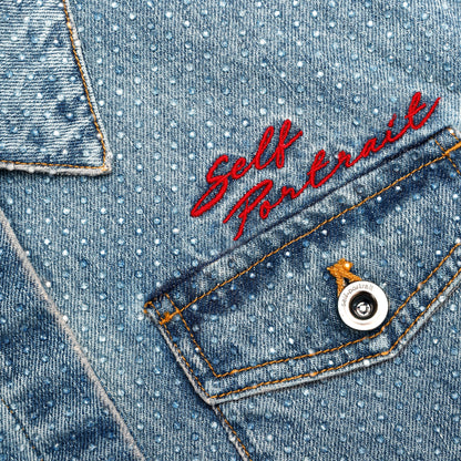 Açık Mavi Taş Işlemeli Denim Gömlek