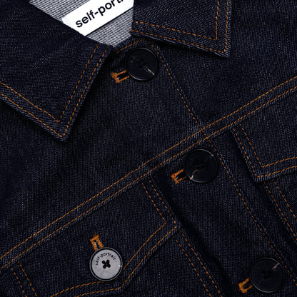 Koyu Mavi Geniş Etekli Denim Mini Elbise