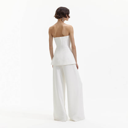 Beyaz Bandeau Krep Tulum