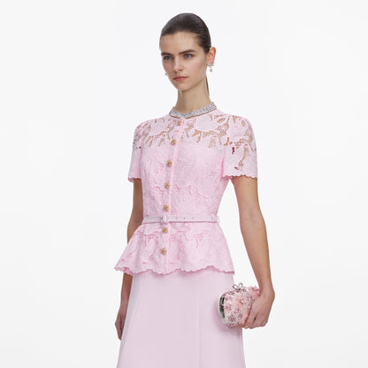 Pembe Saten Kristal Çiçekli Mini Clutch Çanta