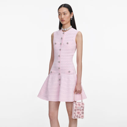 Pembe Saten Çiçek ve Kristal Detaylı Mini Çanta