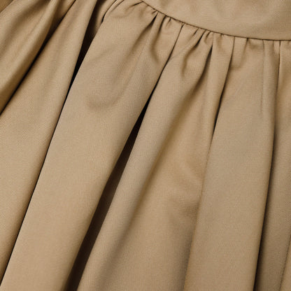 Taba Asimetrik Kesim Pamuklu Gabardin Mini Etek
