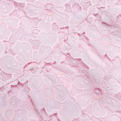 Pembe Dantel Yakalı Mini Elbise