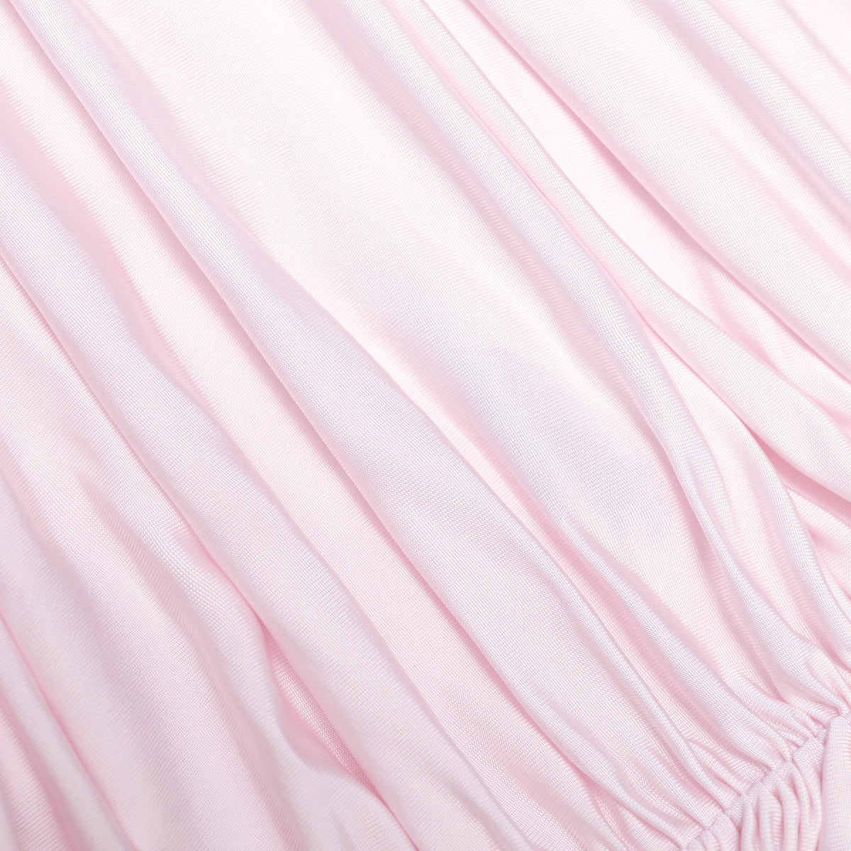 Pembe Drape Detaylı Maksi Elbise