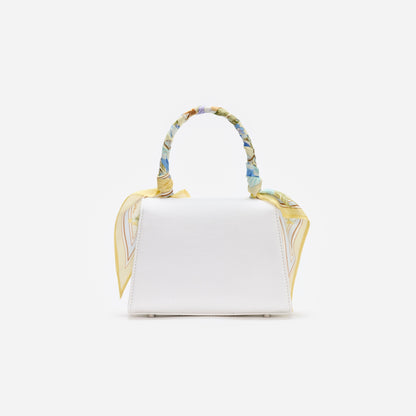 Krem Keten Sarı Çiçek Desenli Mini Çanta